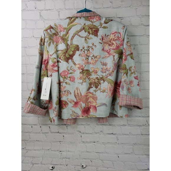 Vtg Painted Pony Tapestry Jacket Floral Lg Cropped Spring Belize Riviera/Spring - Picture 5 of 16